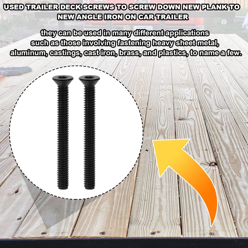1/4-20 x 2 1/2 Flat Head Trailer Deck Floorboard Thread