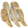 5 Rolls Gold Rhinestone Ribbon 5 Styles Shiny Rhinestone Tape