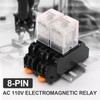 GUETNEU 2 Pcs Electromagnetic Power Relays, Red Indicator Light, 8-Pin