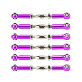 6Pcs Aluminum Alloy Adjustable Push RodsTurnbuckle Rod Linkage Accessories for RC Car Modelspurple