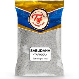TAJ Sabudana 4-Pounds (Tapioca/Sago) Pearls All Natural, Vegan, Indian Origin