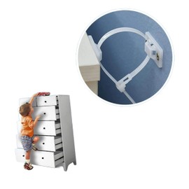 Furniture Straps (2 Pack) Baby Proofing Anti Tip Furniture Anchors Kit, Cabinet Wall Anchors Protect Toddlers from Falling Furniture, Adjustable Child Safety Straps Earthquake Resistant