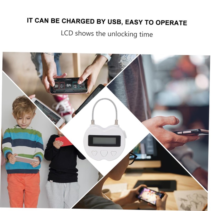 Mipcase 1Pc USB Charging Lock Timer Smart Countdown Lock for