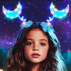 BARTOSI Light Up Moon Hair Clips LED Crescent Moon Hair Clip Glow Custome Hair Accessories for Women and Girls (Pack of 2)