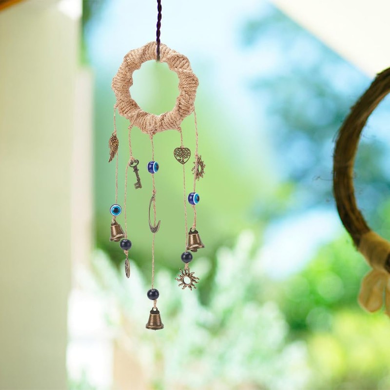 FREEBLOSS Set of 4 Witch Wind Chimes Witchbells with 12