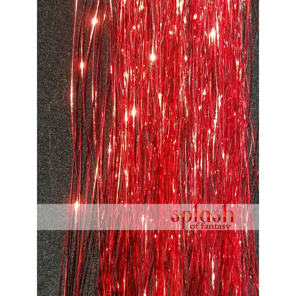 20" Hair Tinsel 100 Strands - Shiny Red