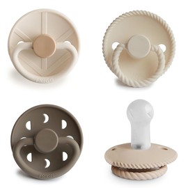 FRIGG SilkySoft Silicone Baby Pacifier 4-Pack Crystal Sparkle | Made in Denmark | BPA-Free (6-18 Months)