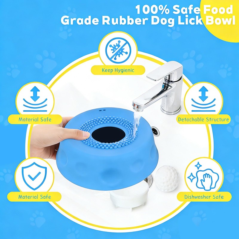 Slow Feeder Dog Bowls for Liquid Treats, Ball-in Interactive Bone