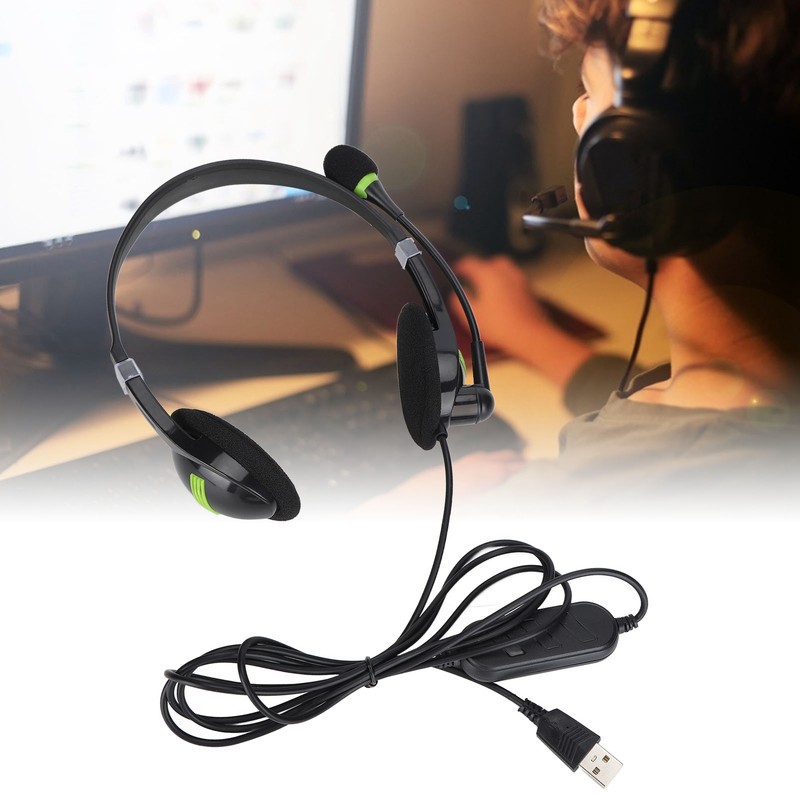 SY440MV Wired Headset 3.5mm/USB Customer Service Over Ear Headphones with