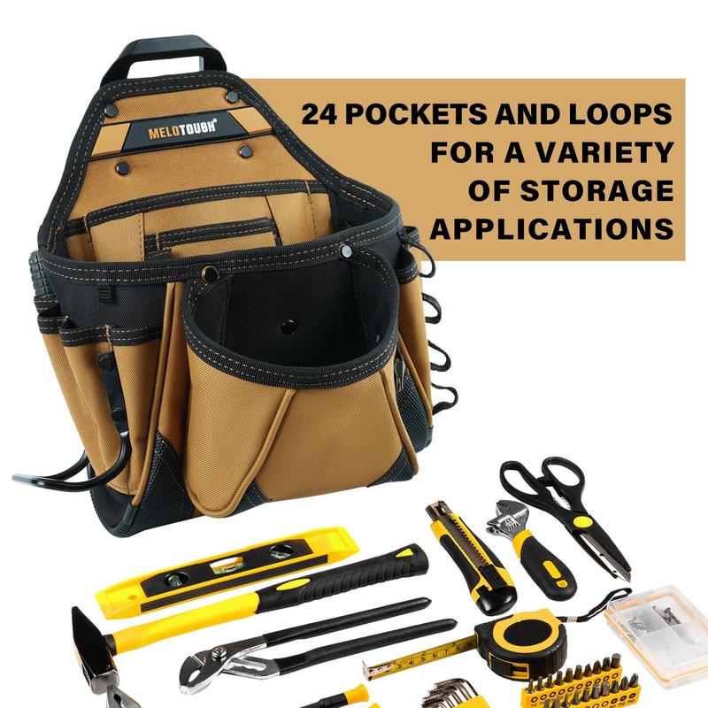 MELOTOUGH Contractor Pouch Electrician Tool Pouch Nail Screw Work Framer