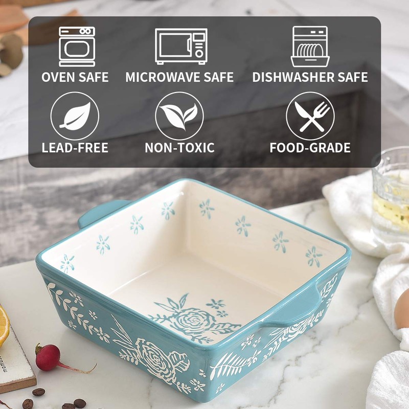 Wisenvoy Baking Dish 8x8 Baking Pan Brownie Pan Casserole Dish