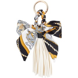 Beebeecraft 2 Pieces Bow Tassel Keyring, PU leather