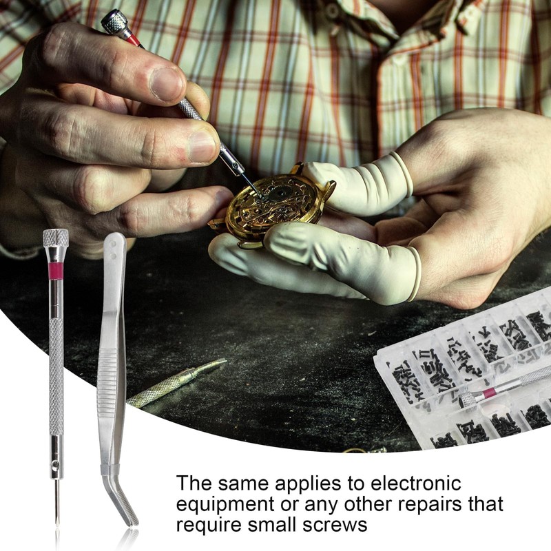 500 Pcs Micro Glasses Screws Repair Kit M1.2/M1.4/M2 with Tweezers,