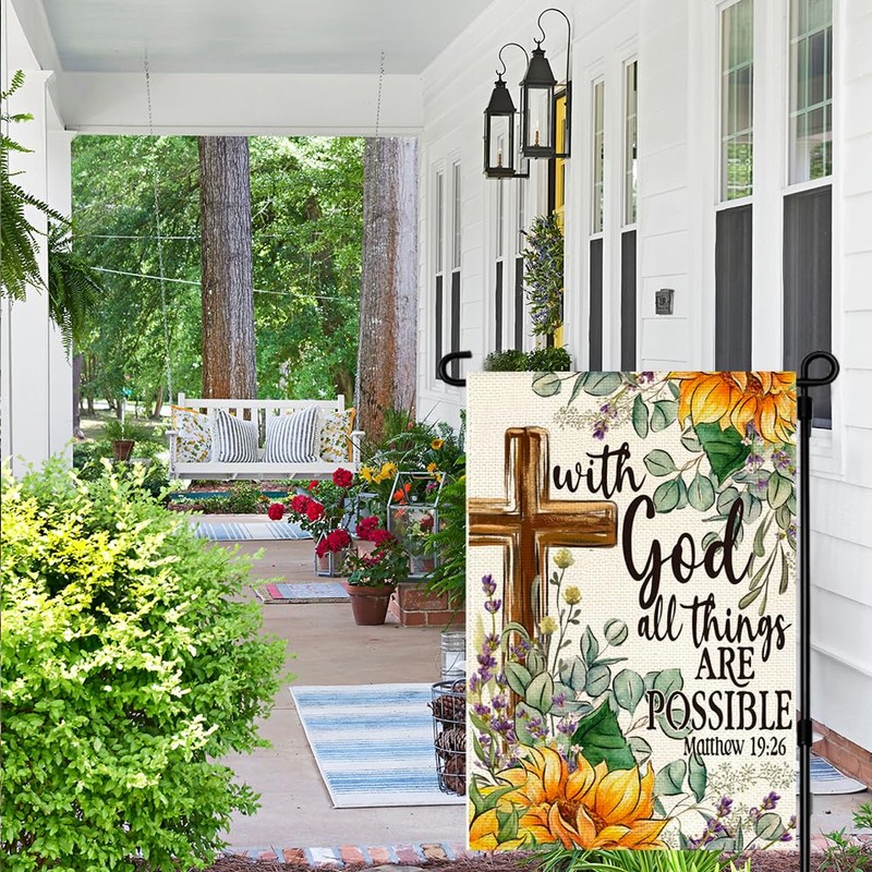 RABUSOFA Summer Garden Flag 12x18 Inch Double Sided Outside,Sunflower With