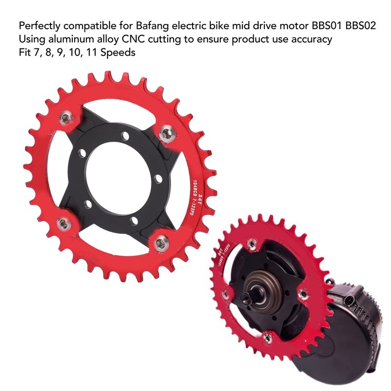 Bike Chainring, 104 BCD Chain Rings 34T Positive Negative Tooth