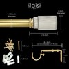 ILAISIHOME 1-1/8 Inch Diameter Gold Curtain Rods with Ribbed Glass