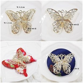 Double 3D Metal Butterfly 2 / Metal Butterfly Ornament / Hanbok Decoration Supplies / Wedding Gift / 이중입체 금속나비2/나비금속장식/한복장식용품/예단