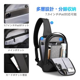 Mark Ryden - Mochila Cruzada con Cremallera YYK Puerto de Carga USB Carcasa Impermeable Tela Liviana y Transpirable Correa de Hombro Ajustable Color Negro