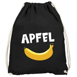 MoonWorks® Gym Bag Funny Print Apple Banana Joke Nonsens Gym Bag, Apple Banana Black