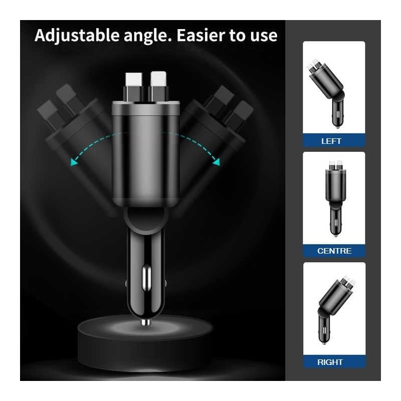 J & R 65W Car Charger, Dual Type-C USB Fast