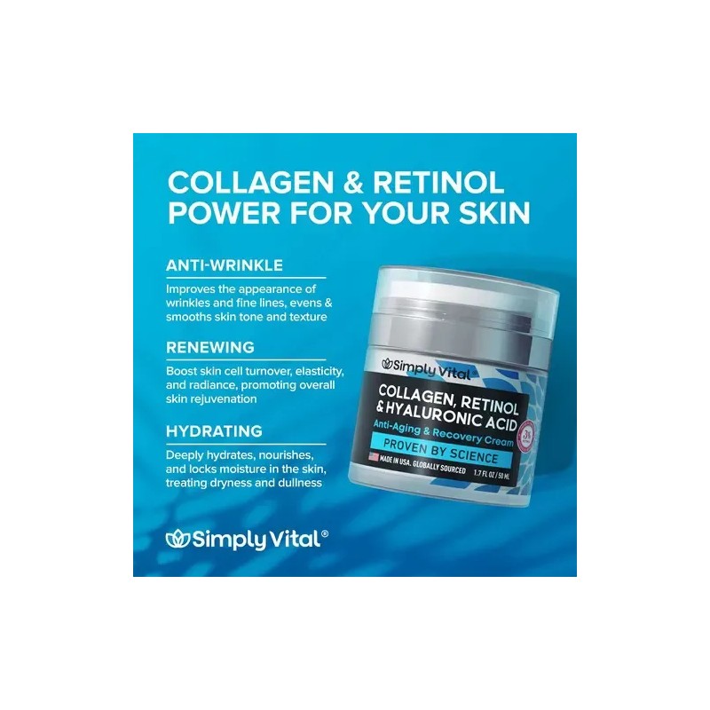 Crema Hidratante Facial De Colgeno Con Retinol Y Cido Hialur