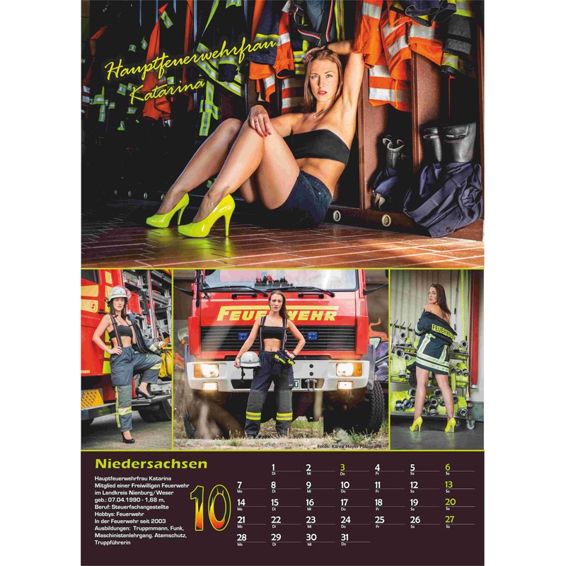 Fire Brigade Women's Calendar 2024 - Wall Calendar A3 -