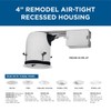 Progress Lighting P804N-R-MD-AT 4" Non-IC Remodel Recessed Housing