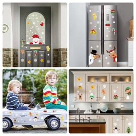 Christmas Window Stickers, 248 PCS Christmas Stickers, Reusable Christmas Window Decorations Window Stickers Christmas Decorations