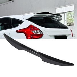 Rear Spoiler Fits for Focus MK3 ST 2011-2018, for Focus MK3 ST Line 2016-2018, Stylish Rugged Wear ABS Rear Trunk Spoiler Wing, Trunk Roof Lip Spoiler (Glossy Black)