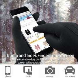 ZASFOU Women's Winter Touchscreen Gloves with Fleece Lined Warm Cashmere Winter Gloves for Cold Weather, black