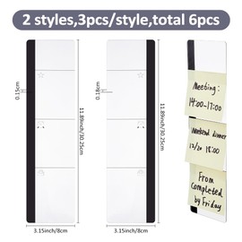 SUPERFINDINGS 6Pcs 2 Styles Monitor Memo Board Desktop Computer Sticky Note Holder Acrylic Transparent Computer Side Panel Memo Laptop Message Board for Office Desk Accessories, 30x8cm