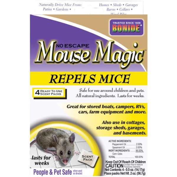 Bonide Products INC 916087 865 4 Count Mouse Repellent, 2-Ounce, Pack of 1, Brown/A