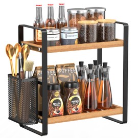 LEMIKKLE Coffee Bar Accessories and Coffee Mug Cup Holder, kitchen organizers and storage,Spice Rack Organizer for Countertop,Kitchen(basket)