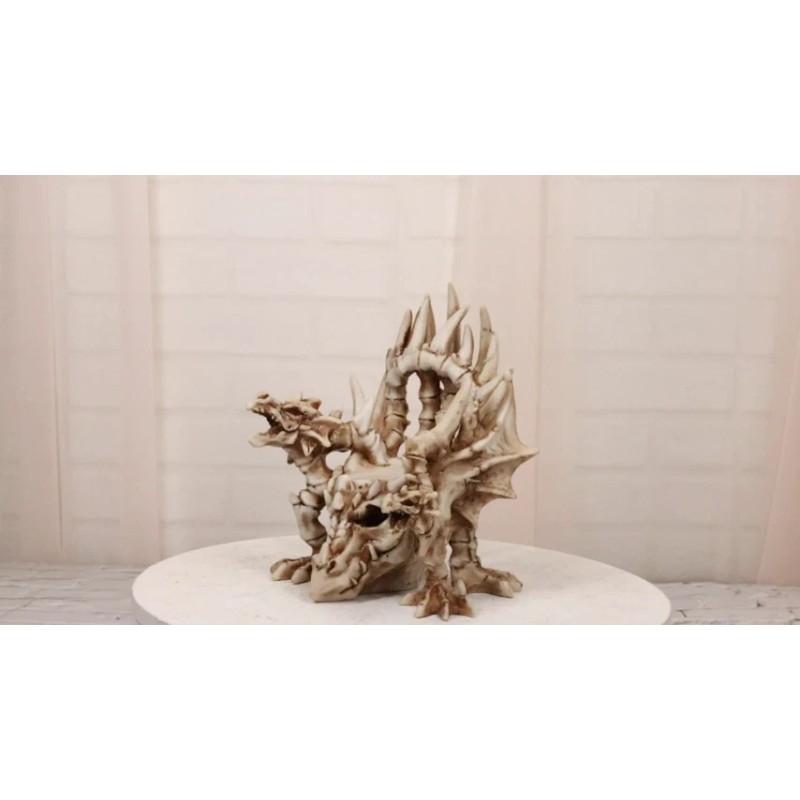 Legendary Arthurian Merlin Dragon Skulls Bones Skeletons Throne Chair Figurine