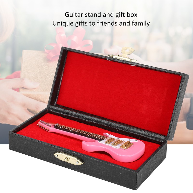 Guitar Decoration Miniature Ornaments Mini Musical Instrument Model Gift Pink