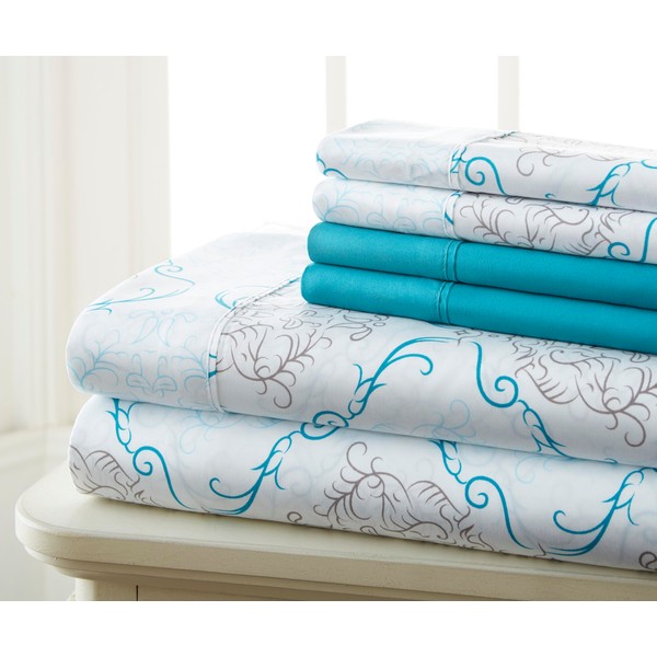 Twin Size Bed Sheets Set Deep Pockets - 6PC Floral