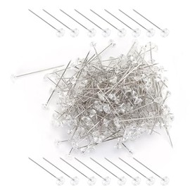 TOPINCN 200 Alfileres de Cabeza de Diamante de Cristal Para Ramo, Corsajes, Costura y Flores - Decorativos Con Diamantes de Imitación Florales