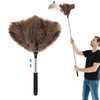 SYCEES Extendable Ostrich Feather Duster with Stainless Steel Handle