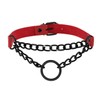 Manfnee PU Leather Choker, Punk, Goth, Emo Circle Necklace, Chain