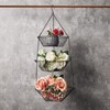 JUNCHU CHERRY 3-Tier Wire Fruit Hanging Basket, non-Punching Wall Hanging