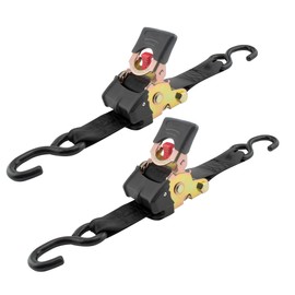 Erickson Pro Series 2in x 10ft Black Retractable Ratcheting Tie-Down Straps, High-Strength Design, 3300 lb Load Capacity, Pack of 2