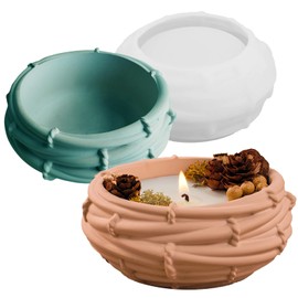 Wehous Bird Nest Shape Bowl Resin Molds, Round Candle Holder Storage Container Silicone Molds for Epoxy Resin, Unique Concrete Cement Plaster Clay Mold for Jewelry Trinket Holder Art Craft Decor