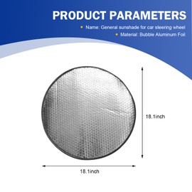 Zikefest Steering Wheel Sun Shade Cover, Car Steering Wheel Sun Shade, Universal Reflective Steering Wheel Sunblock Cover, 18.11inch Steering Wheel Sun Heat Shield for SUV Truck Van (Silver)