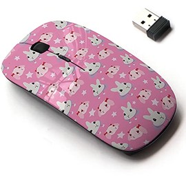 2.4G Wireless Mouse with Cute Pattern Design for All Laptops and Desktops with Nano Receiver - Cute Bunny Rabbit Colorful