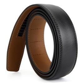 Nelbons Men's Leather Ratchet Belt Strap Only 35mm 1 3/8",Fit 40mm buckle,Leather Belt replacement Belt without Buckle