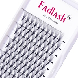 FADLASH Premade Fans 10D 0.07 D Curl 18mm Volume Lash Extensions Premade Lashes Volume lashes Short Stem Lash Extension Supplies (10D-0.07-D, 18mm)