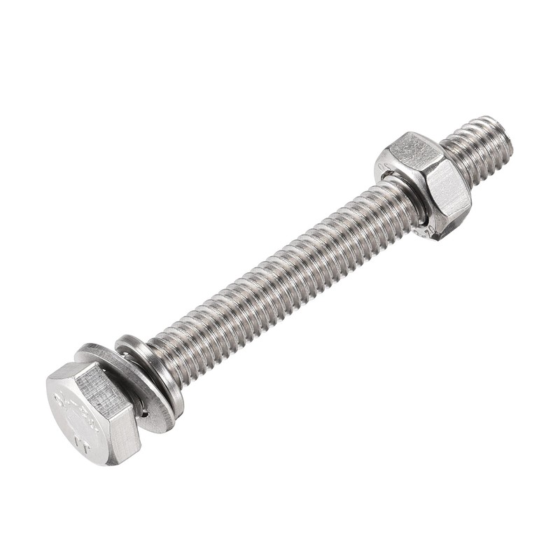uxcell M6 x 55mm Hex Head Screws Bolts, Nuts, Flat