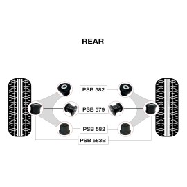 PSBushings 8x Lexus LS 400 (95-00) Rear Polyurethane Bushing Kit