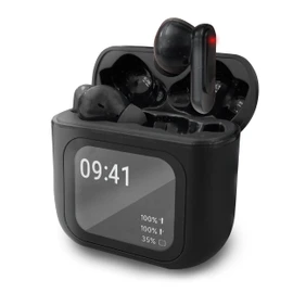 【YSN スマートディスプレイ搭載 ANCワイヤレスイヤホン】ノイズキャンセリング Bluetooth5.4 イヤホン タッチ操作 液晶ディスプレイ ワイヤレスイヤホン ANC 外音取り込みモード ハンズフリー通話 ブラック