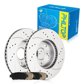 PHILTOP Front Brake Pads and Rotors kit Fit for Toyota 2005-2015 Tacoma, 10” Brake kit Front Brakes Rotors Automotive Replacement Brake kits